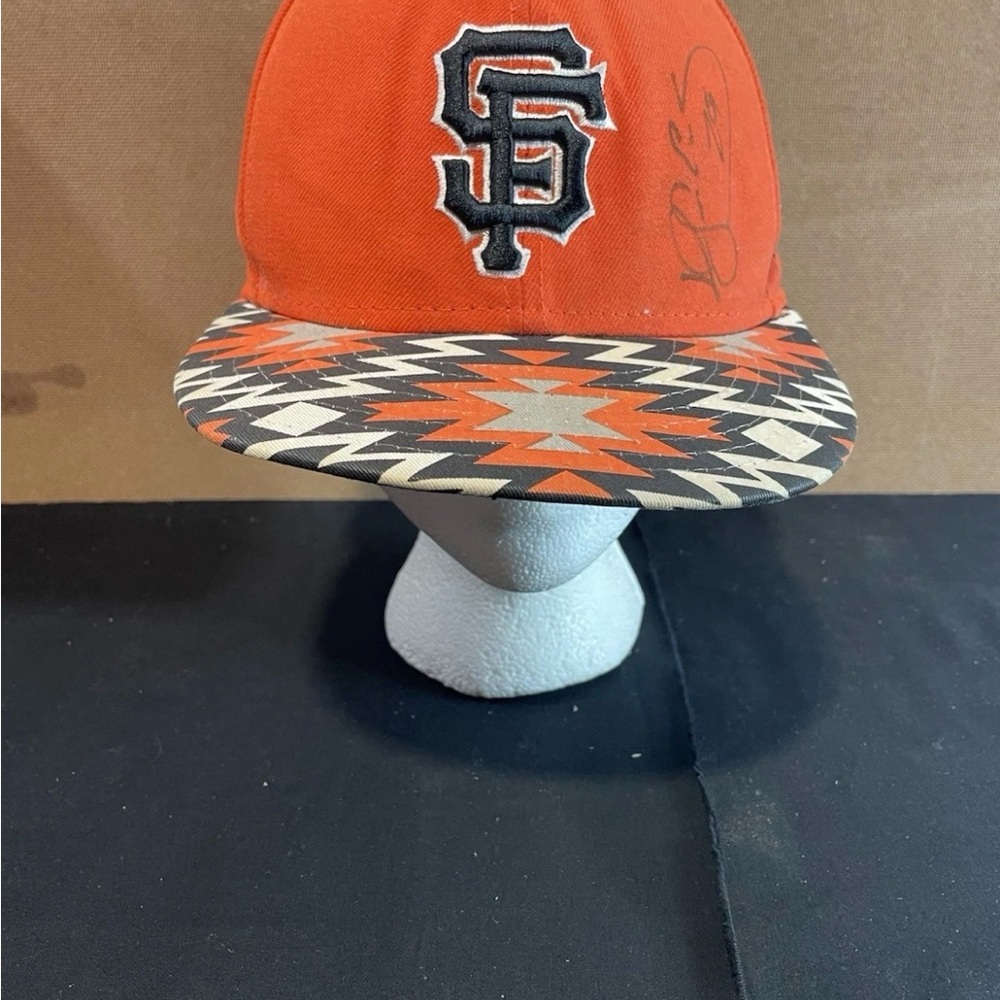 San Francisco Giants 7 5/8  Hector Sanchez Signed Aztec Brim New Era Hat